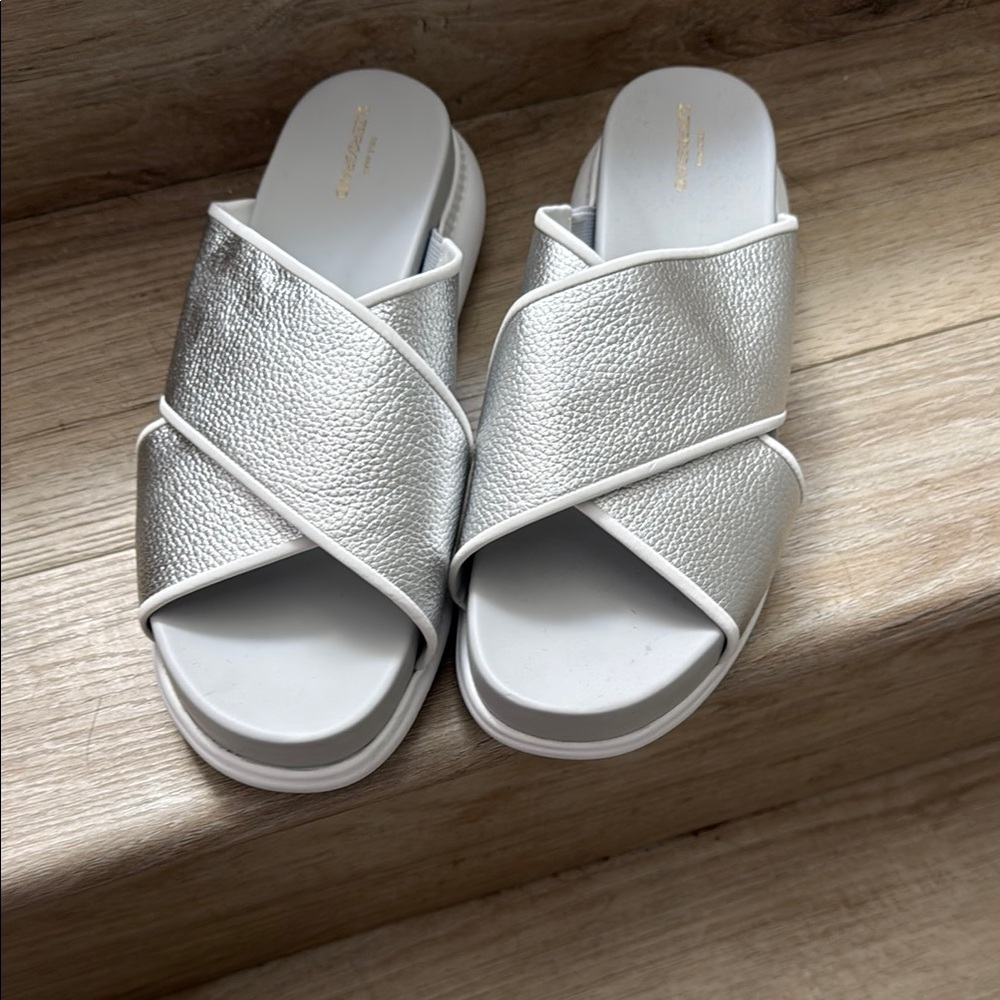 Silver Women's Slide Sandals
